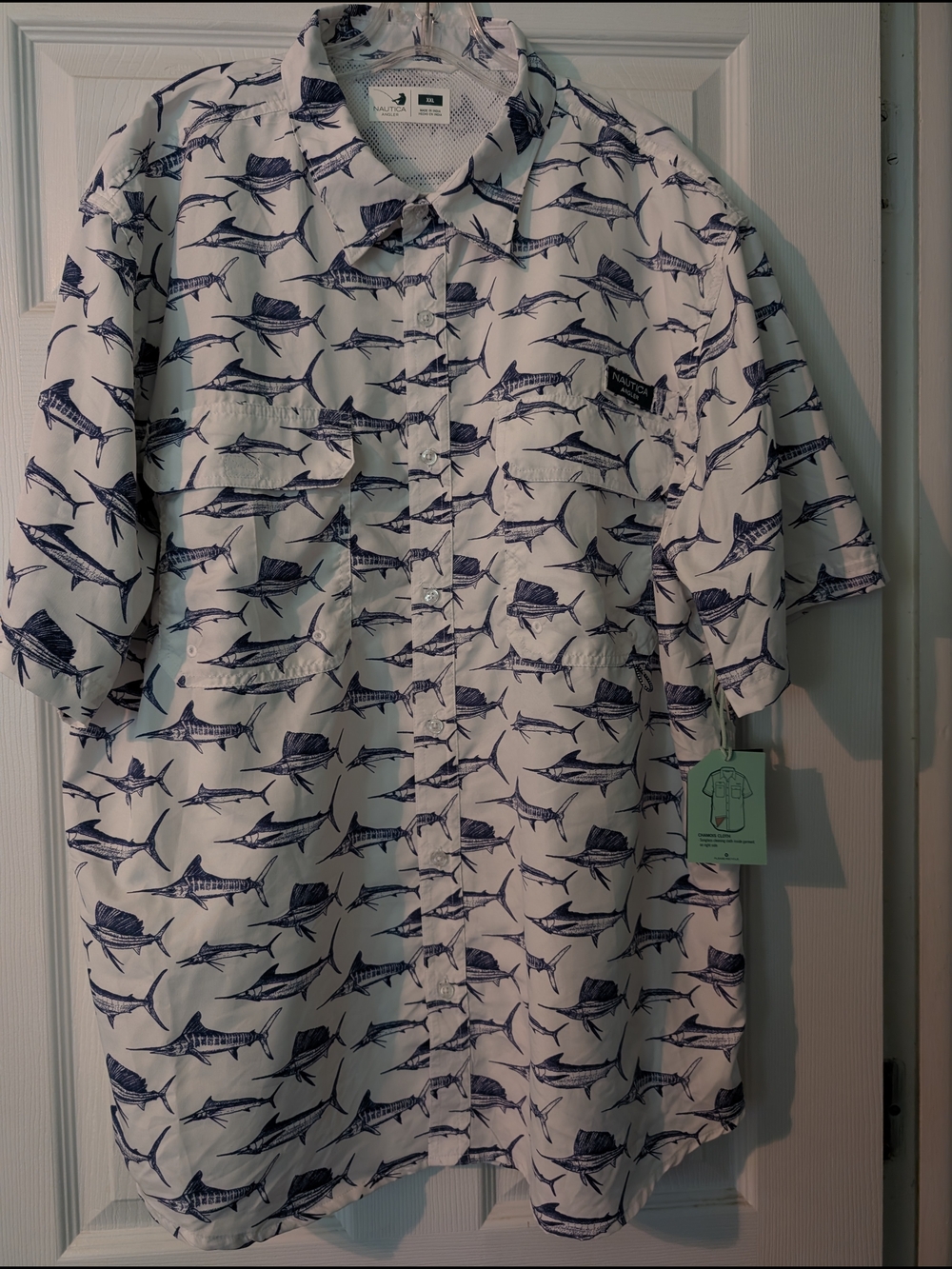 Nautica Angler Short-Sleeve  Marlin Fish Print